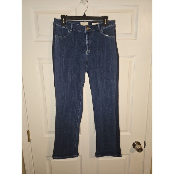 LOGO Jeans by Lori Goldstein Womens Size 10 Boyfriend Med Dark Wash High Rise - Picture 2 of 6